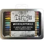 Ranger Ink Tim Holtz Distress Watercolor Pencils Set #01 | Set of 12