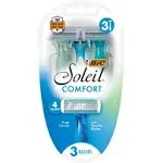 Bic Soleil Bella Women's Disposable Razor, 3 Count, Blue