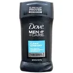 Dove Men + Care Antiperspirant Clean Comfort Deodorant - 2.7 oz stick