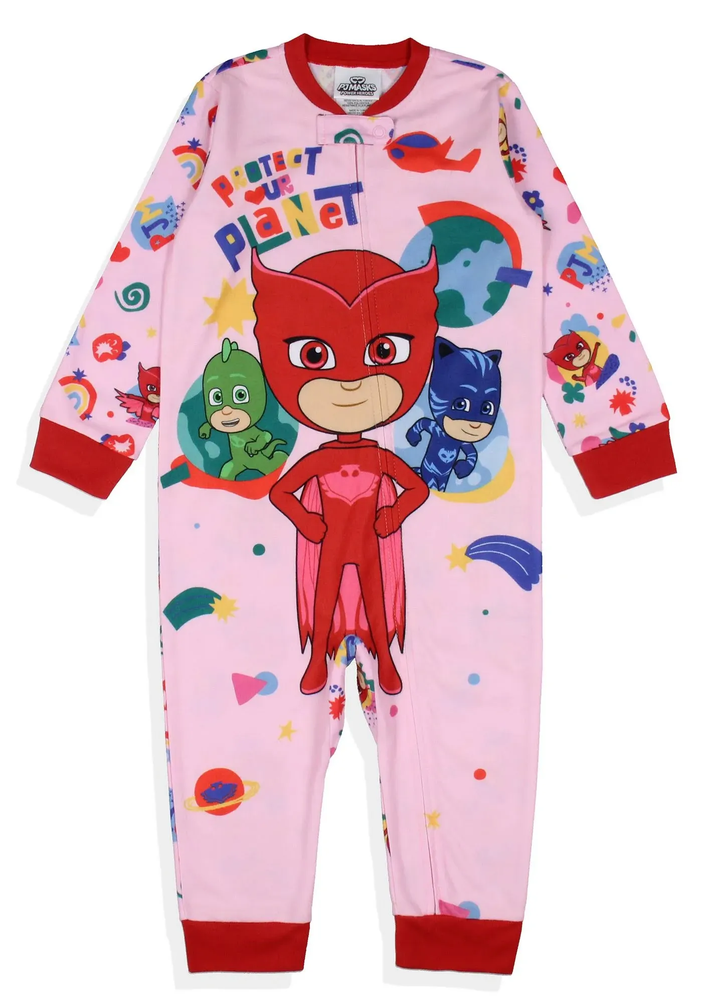 PJ Masks Toddler Girls' Gekko Catboy Owlette Protect Our Planet Footless Sleeper Pajama