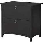 Bush Furniture Salinas 2 Drawer Lateral File Cabinet Vintage Black