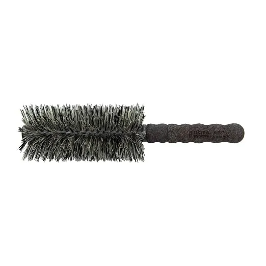 Ibiza Hair Professional Round Boar Hair Brush (MB Series), Reinforced Boar & Nylon Bristles & Cork Handle, For Big Sections, Tight Curls or Loose Waves, Add Texture & Shine for All Hair Types