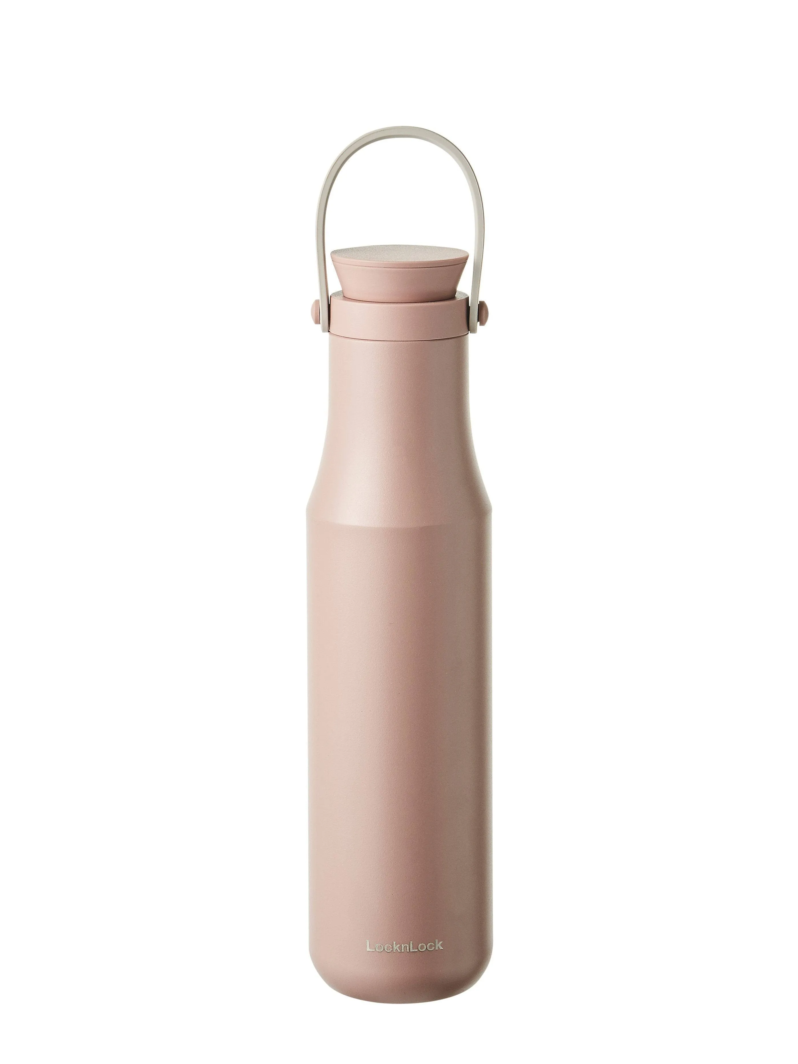 LocknLock Metro Bottle Double-Wall Insulated Stainless Steel with Silicone Handle, 24 oz, Pink