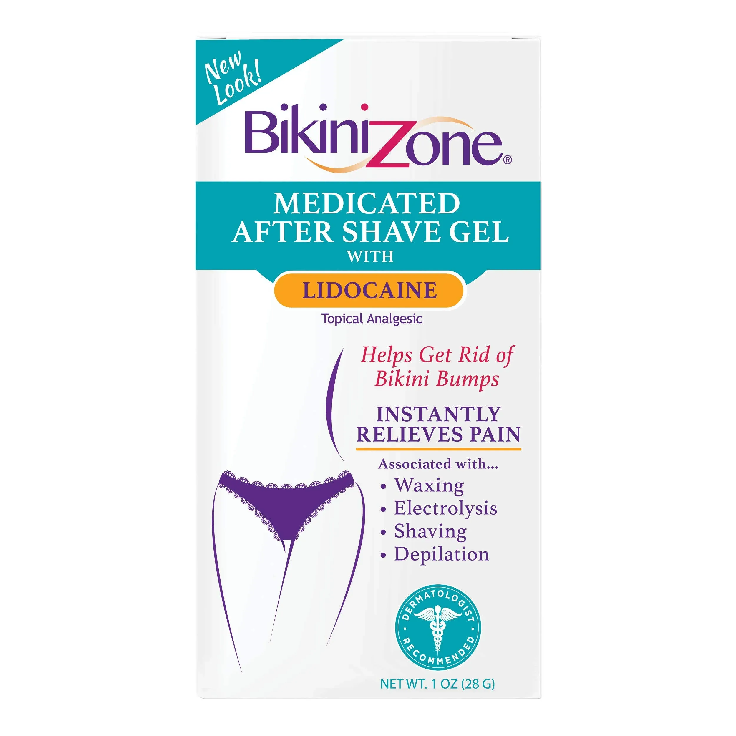 NEW! Bikini Zone MEDICATED AFTER SHAVE GEL Stops Irritation Redness Itching HQ