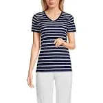 Lands' End Women's Petite Relaxed Supima Cotton V-Neck T-Shirt