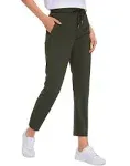 CRZ YOGA Womens 4-Way Stretch Ankle Golf Pants - 7/8 Dress Work Pants Pockets Athletic Travel Casual Lounge Workout