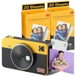 KODAK Mini Shot 2 Retro 4PASS 2-in-1 Instant Camera and Photo Printer + 68 Sheets Bundle