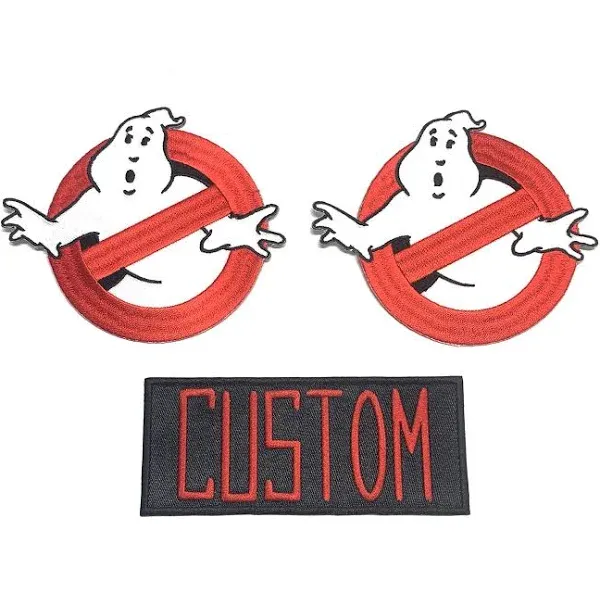 Ghostbusters Combo! One Custom Name Patch and Two Ghostbusters No Ghost Logo Patches.