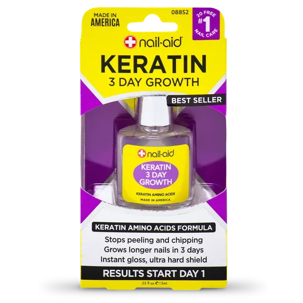 Nail-Aid Keratin 3-Day Growth - 0.55 fl oz bottle