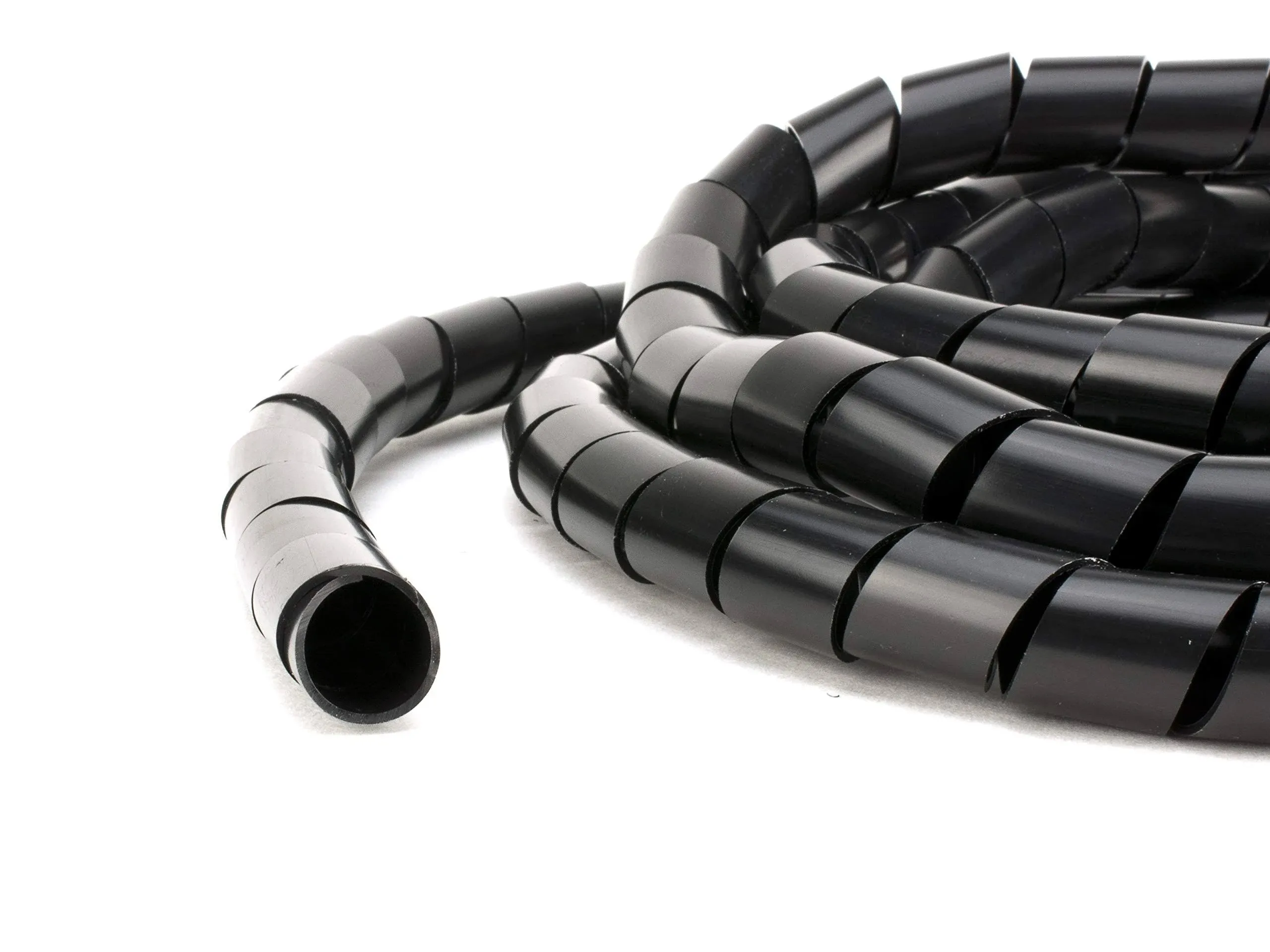 Secure 1/8 Inch Black Polyethylene Spiral Wrap - 50 Feet