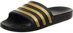 Adidas Adilette Aqua Slides 'Black Gold Metallic' | Men's Size 9