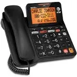 AT&T CD4930 Corded Phone with Digital Answering System and Caller ID, Extra-Large Tilt Display & Buttons, Black