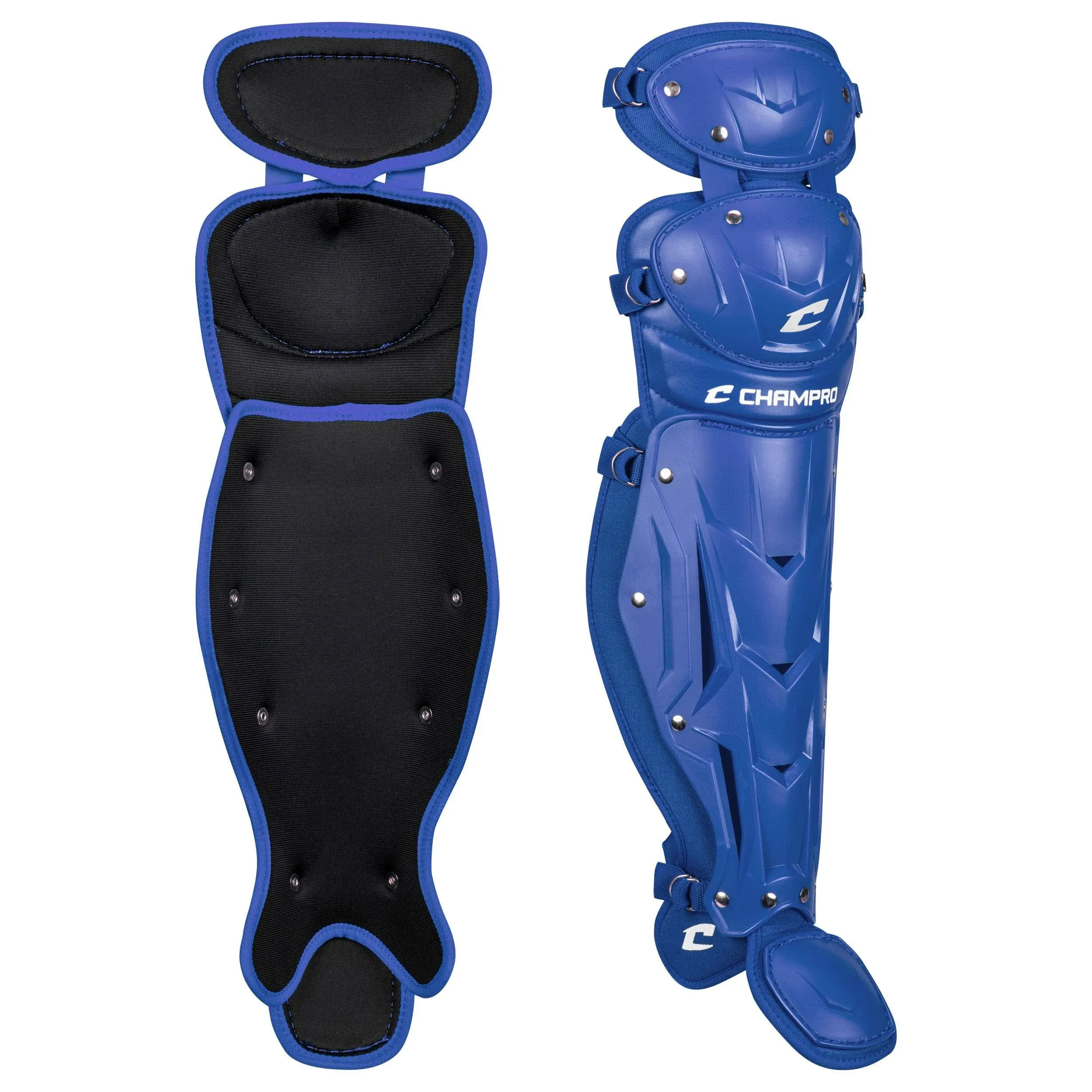 Champro Optimus MVP Double Knee 13.5 Inch Youth Baseball Leg Guards - Royal