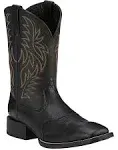 Men's Ariat Sport Wide Square Toe Western Boots 15 Black/Deertan