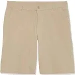 IZOD Boys' School Uniform Flat Front Khaki Shorts, Moisture Wicking Performance Fabric, Wrinkle & Fade Resistant