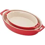 Staub Ceramic 2 Piece Oval Baking Dish Set - White