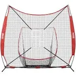 VEVOR Baseball Softball Practice Net, Portable Baseball Training Net for Hitting Batting Catching Pitching, Backstop Baseball Equipment with Bow Frame, Carry Bag, Strike Zone, Batting Tee