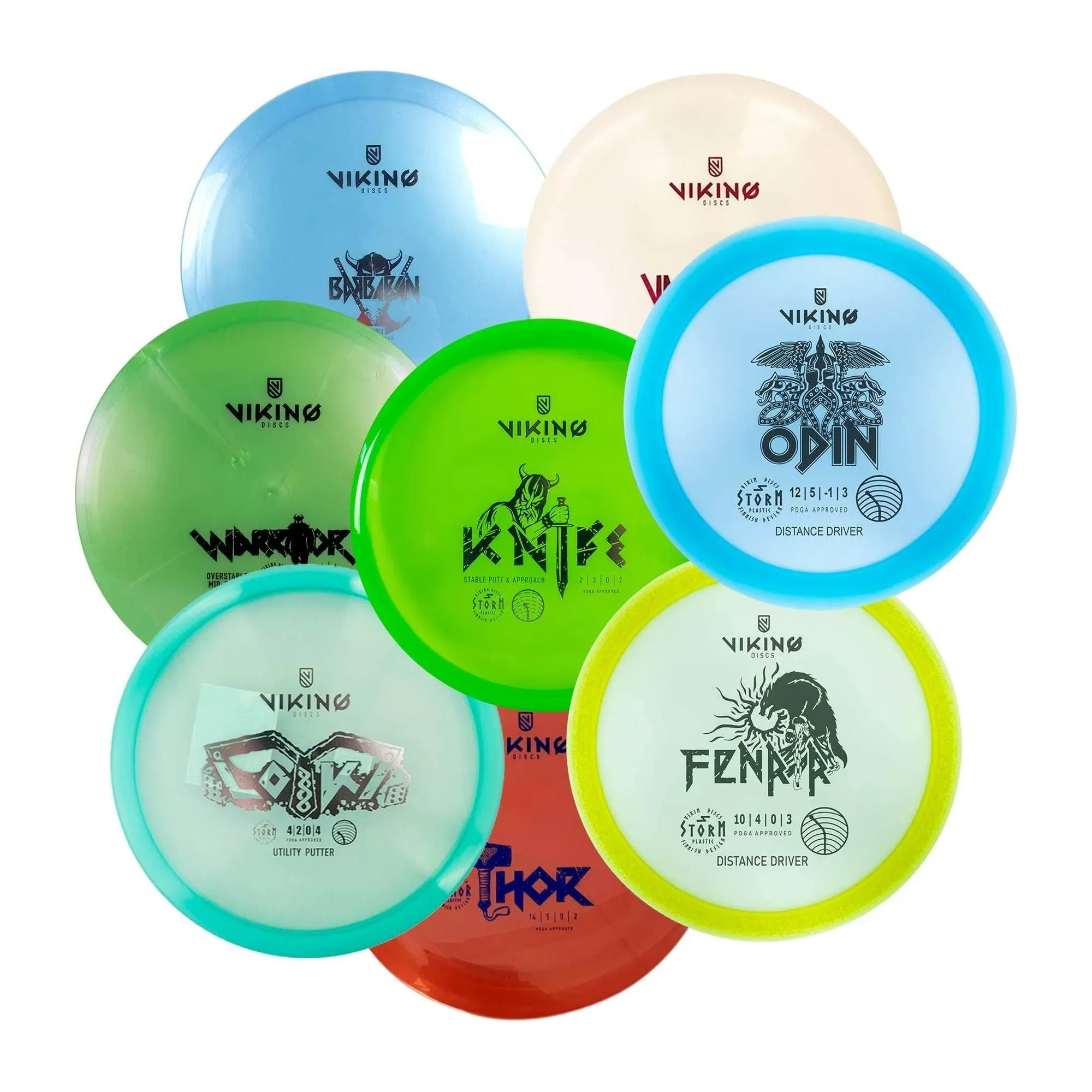 Viking Discs 8-Disc Tournament Set for Disc Golf - Advanced Disc Golf Equipment Bulk Set