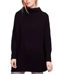 Free People Ottoman Tunic Sweater Women X-Small black Oversized Slouchy Softly