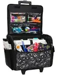 Everything Mary Rolling Sewing Machine Tote, Black & White