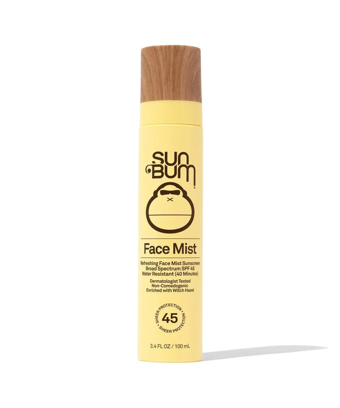 Sun Bum Original SPF 45 Sunscreen Face Mist | Vegan and Hawaii 104 Reef Act Compliant (Octinoxate & Oxybenzone Free) Broad Spectrum Moisturizing UVA/UVB Sunscreen with Witch Hazel | 3.4 oz