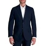 Haggar Men's Premium Stretch Tailored Fit Subtle Pattern Suit Separates-Pants, Navy-Jacket, 44