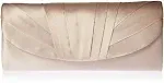 Jessica Mcclintock Satin Pleated Flap Clutch Women's