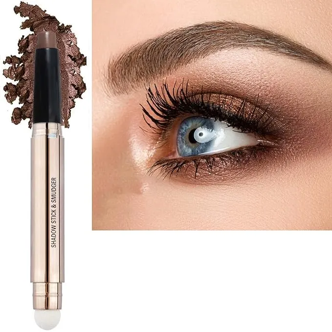 Daeuwiutr Warm Gold Shimme Eyeshadow Stick Makeup and Waterproof Eyeliner Stamp Set Eyeliner Liquid Line Creamy Eyeshadow Pencil Multidimensional Eye