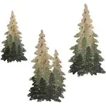 Woodland Wall Art Paintings Bushes Wall Decorations Set of 3