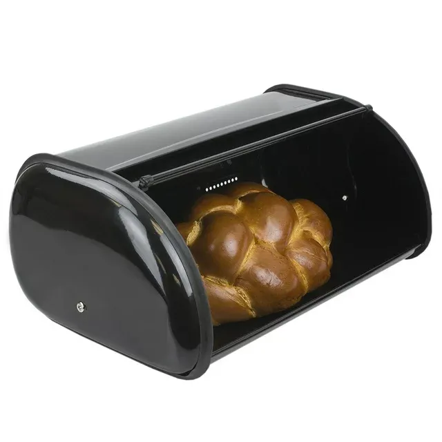 Home Basics Steel Bread Box Black