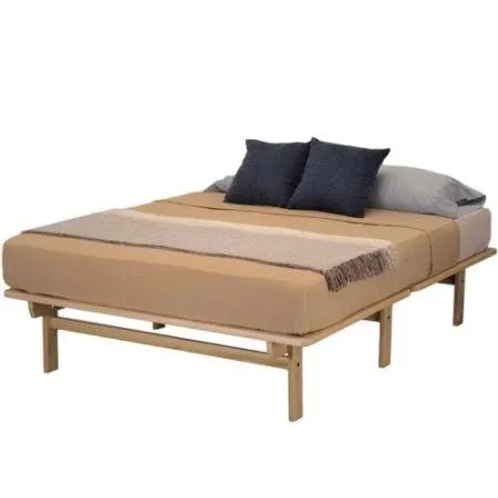 KD Frames Ekko Platform Bed - Full Bed Frame - Unfinished Wood Bed Frame - Natural, Minimalist Bed - Floating Bed Design - Easy Assembly, No Box Spring Needed - Solid Wood Full Platform Bed