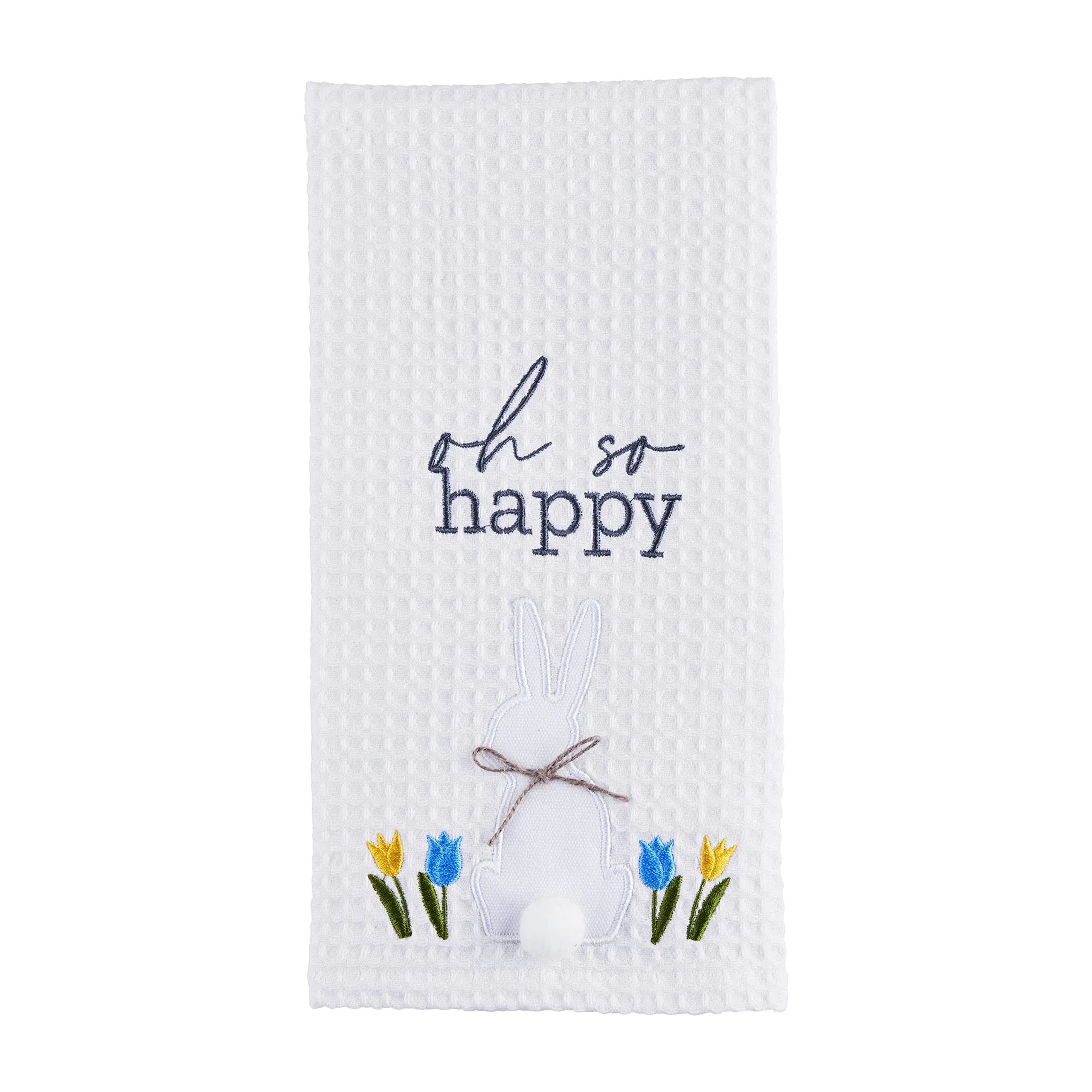 Mud Pie Easter Embroidered Towel, Oh Easter, 25" x 16"