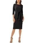 Adrianna Papell Women's Bow Sheath Dress with Three Quarter Sleeves