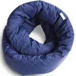 Huzi Infinity Travel Neck Pillow Navy Versatile 360 Support Scarf Adjustable