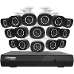 Defender Exclusive Bundle: Sentinel 4K PoE 16CH NVR Security System, 16 Metal Cameras, 2 Year Warranty, 18 x 60ft Ethernet Cables, Smart Human Detection, Audio Recording, Spotlight, Mobile App