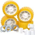 Tie Down Engineering 86144 5"" PVC Ribbed Wobble Roller Kit 4-Pk, Yellow, Standard