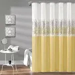 Lush Decor Night Sky Shower Curtain White / Yellow