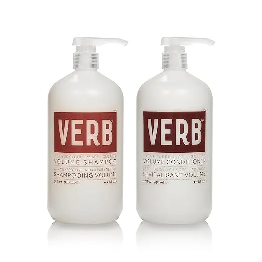 Verb Volume Shampoo & Conditioner Duo - Full Body, Color Safe & Cleanse Hydrating Shampoo + Weightless Lift & Soften Volumizing Conditioner - Vegan & Sulfate Free, 32 fl oz