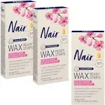 Nair Hair Remover Wax Ready Strips for Legs & Body, No Mess Waxing Kit for Hair Removal, 3 Pack Wax Strips, 40ct Each Wax Kit