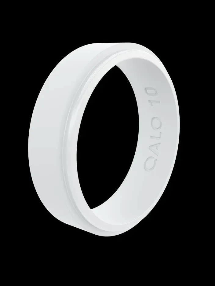 QALO Men & Women's Rubber Silicone Ring, Narrow Polished Step Edge Rubber Wedding Band, Breathable, Durable unisex Engagement Silicone Ring, Multi