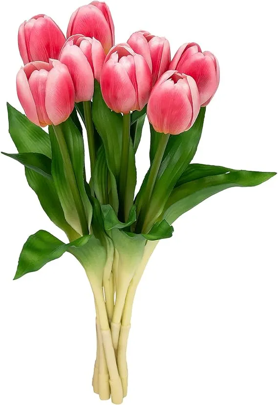 Artificial/Fak<wbr/>e/Faux Flowers - Tulip Pink 8PCS for Wedding Home Party Restaurant