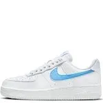 Nike Women's Air Force 1 '07 Shoes, Size 9, White/Blue/White