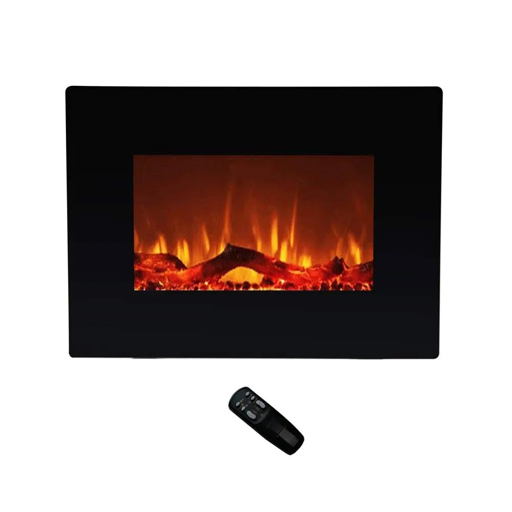 FLAME&SHADE Small Wall Mounted or Freestanding Electric Fireplace Heater with Remote, 22 inch