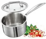 DELARLO Tri-Ply Stainless Steel kitchenware Efficient Durable Healthy 2 Quart