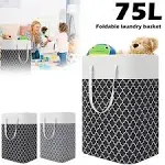 HomeHacks Laundry Baskets, Laundry Hamper with Long Handles, Collapsible