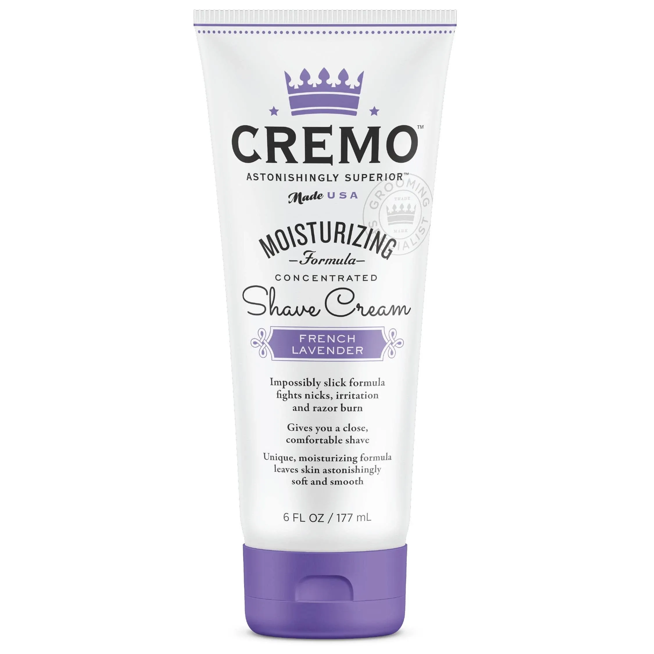 Cremo Moisturizing Shave Cream, French Lavender - 6 fl oz