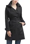 kimi + kai Women&#x27;s Adley Water Resistant Hooded Trench Coat, Small, Black