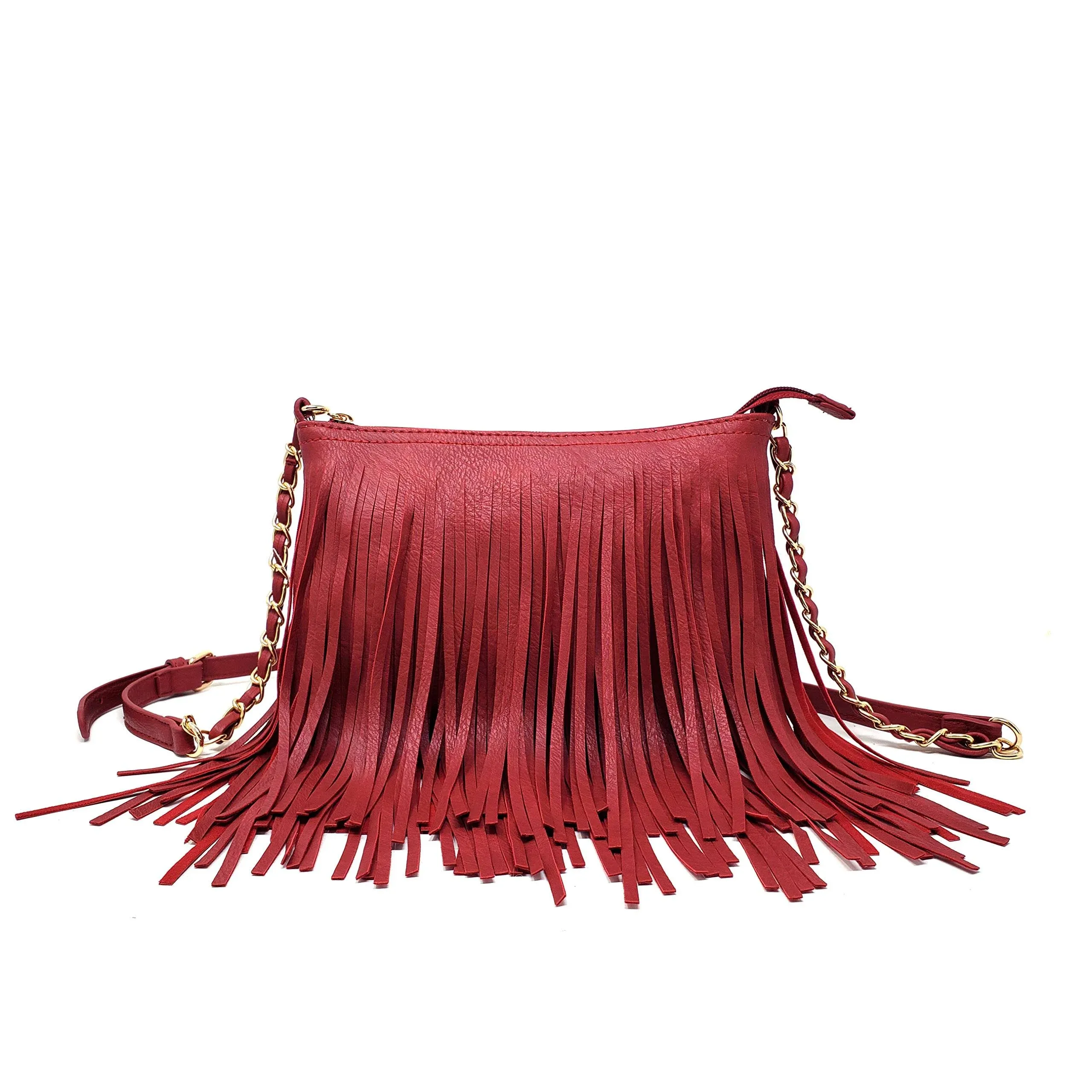 Solene Fringe Crossbody Shoulder Bag with Strap, Tassel Messenger bag, Country Style Western Fringe Purse for Women