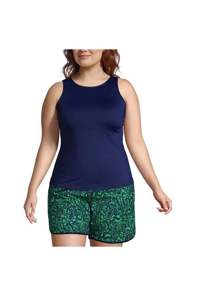 Plus Size Lands' End DDD-Cup Chlorine Resistant UPF 50 Tankini Top