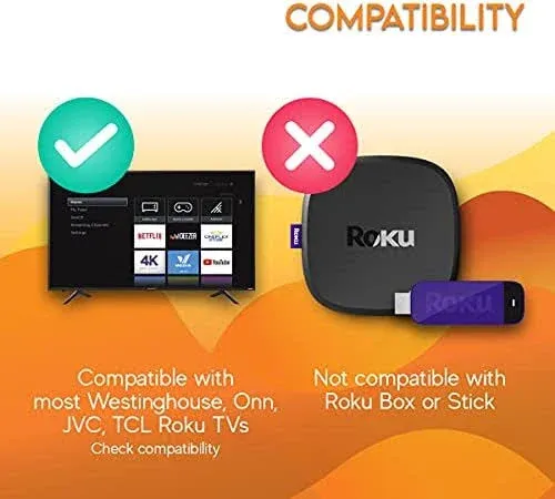 Ceybo 3226000887 Original Remote Control Compatible with All Westinghouse Roku Smart TV includes Netflix Disney+ Hulu and Sling Shortcuts